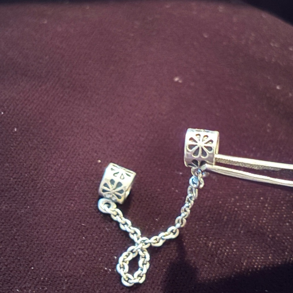 Pandora Silver Safety Chain Charm - Picture 7 of 9